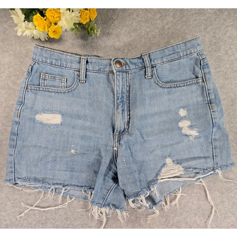 Light Blue Distressed Denim Women's Shorts